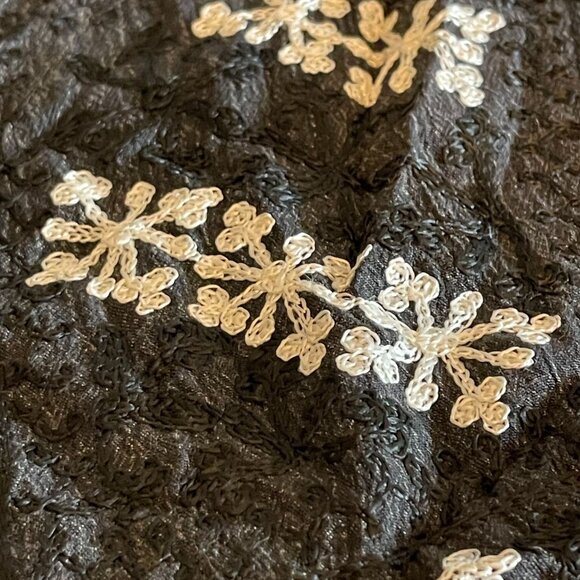 Be Beach by Exist Black Fringe Boho Poncho With Embroidered Floral Details  L/XL - Picture 12 of 14